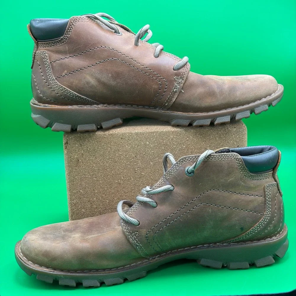 Caterpillar Transform 2.0 Mens 10 Brown Leather Lace Up Chukka Work Boots CAT